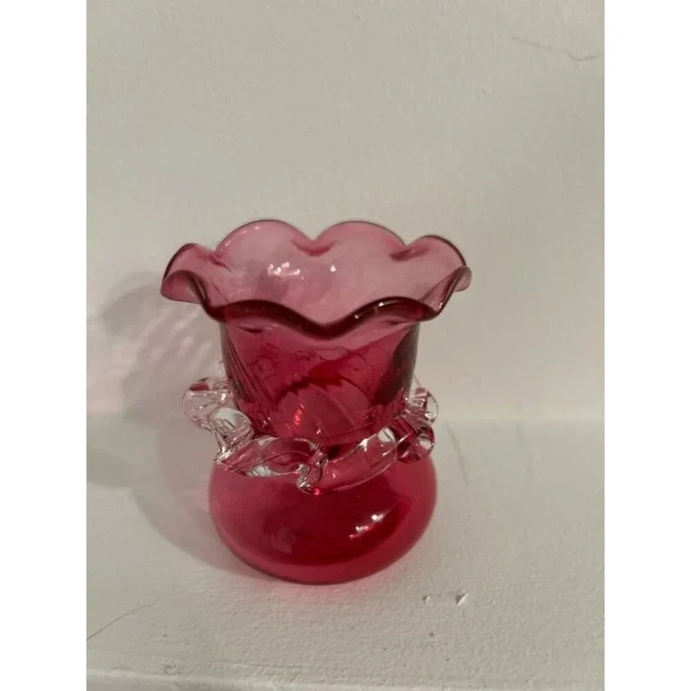Pilgrim Glass Cranberry Bud Vase